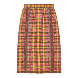 Gucci check print tweed skirt